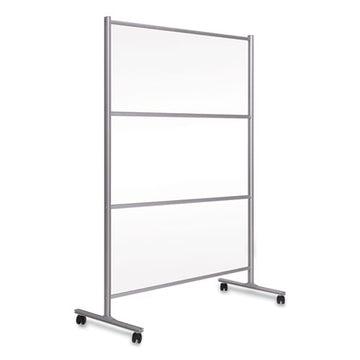 MasterVision® Protector Series Mobile Glass Panel Divider, 49 X 22 X 69, Clear-aluminum freeshipping - TVN Wholesale